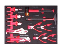 Ensemble d'outils à main 13 pièces, pince à anneau avec poignée trempée (intérieure, externe) et marteau