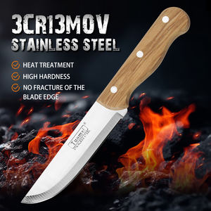 Couteau à trancher TUOMEI de 8 pouces, fait à la main, manche en bois de chêne, acier inoxydable poli miroir, léger - Product Image 3