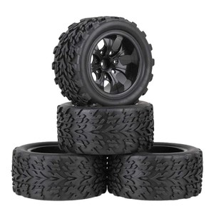 4 pièces jante de roue en plastique avec <span class=keywords><strong>pneus</strong></span> pour HSP 94108 94111 1/10 RC <span class=keywords><strong>Monster</strong></span> Truck - Product Image 4