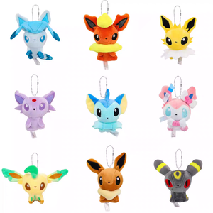 Venta al por mayor de llaveros de peluche con clip de <span class=keywords><strong>Vaporeon</strong></span>, Flareon, Eevee, Espeon, <span class=keywords><strong>Glaceon</strong></span>, Jolteon, Umbreon, Leafeon, Sylveon, Mimikyu y Togepi - Product Image 1