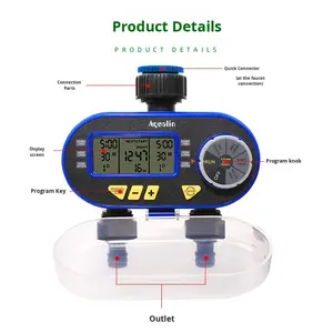 Contrôleur d'<span class=keywords><strong>arrosage</strong></span> <span class=keywords><strong>automatique</strong></span> à double canal en plastique écologique alimenté par batterie <span class=keywords><strong>Electrovanne</strong></span> intelligente de jardin 02 - Product Image 3