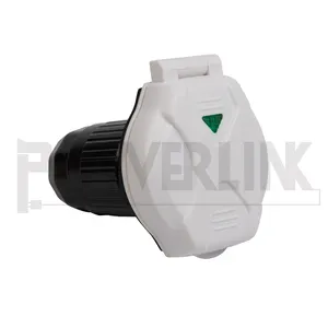 J80103 125V/250V 50A RV Marine Twist Lock Power Inlet Twist Electrical Lock White Inlet with Waterproof Cover