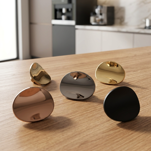 Modern Stylish Stainless Steel Kitchen Cabinet <b>Knobs</b> Brushed Brass Drawer Pulls for <b>Doors</b> Dressers Wardrobes - Product Image 1