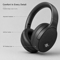 WISDOMUP TDE-17 Headphone Nirkabel Hi-Res 5.4 Over Ear Headset 120 Jam Siaga Lipat Stereo Gaming dengan Mikrofon