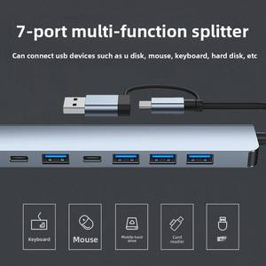 <span class=keywords><strong>Hub</strong></span> USB 3.0 Type-C 7-en-1 d'occasion avec ports 2.0 et <span class=keywords><strong>double</strong></span> tête pour ordinateur portable - Product Image 6
