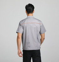 Veste de travail à manches courtes respirante pour homme, été |   Uniforme de travail multi-poches anti-salissures pour entrepôt et réparation automobile