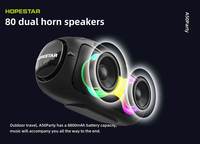 Altavoz Bluetooth Hopestar A50 PARTY de 60W, Altavoz de Fiesta con Doble Diafragma, Luz LED, TWS, TF, USB, AUX, FM, Altavoz de Audio Estéreo Portátil para Exteriores