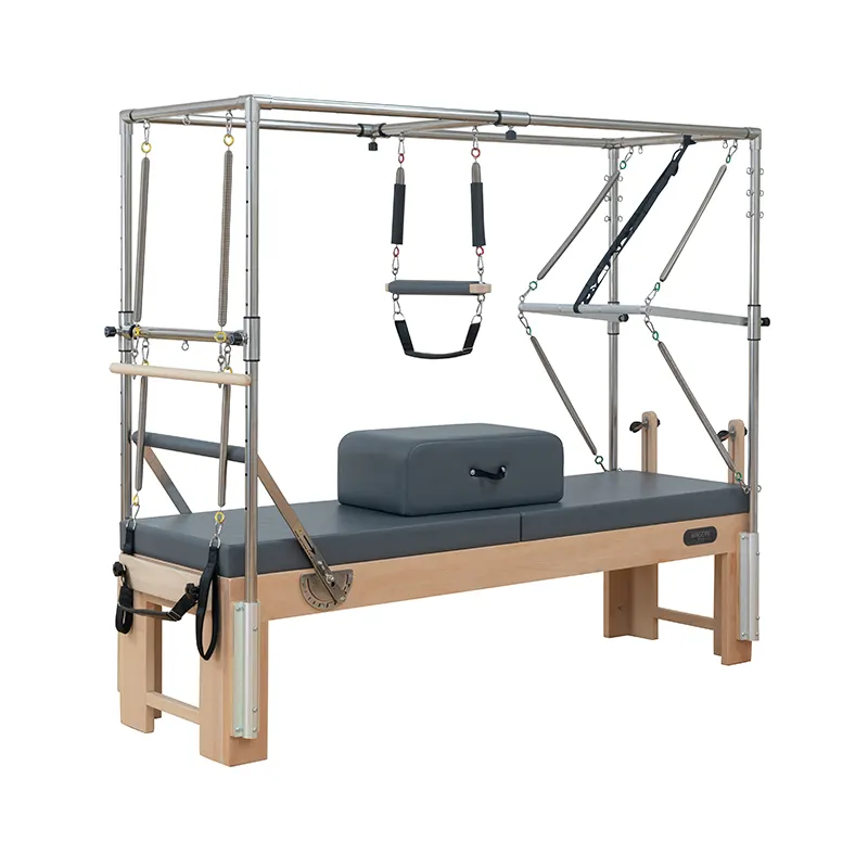 Fabrika doğrudan sıcak satış kayın ahşap Pilates Reformers makinesi beş parça sürgülü yatak çekirdek ev spor Fitness Yoga vücut egzersiz için
