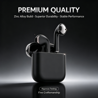 Écouteurs intra-auriculaires en alliage de zinc haute fidélité, batterie super grande capacité, appairage automatique, qualité supérieure pour appels au bureau, prêts à être expédiés