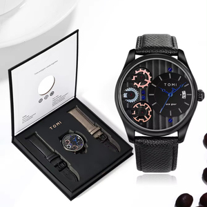 Men's <b>Gift</b> <b>Box</b> Combination Set Watch Luxury and Simple Business Detachable Strap Quartz Watch Men's Watch Festival <b>Gift</b> - Product Image 4