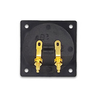 2 voies 57x57mm ABS Audio Copper Banana Socket Jack Binding Post Plug Wire Cup Speaker Terminal Box Plate Connector
