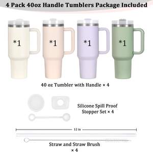 1 Paquete de Tapa de Repuesto para Vaso de 40 oz con Pajita Abatible, Compatible con Vasos, a Prueba de Fugas, Reutilizable, Tapas para Vasos - Product Image 4