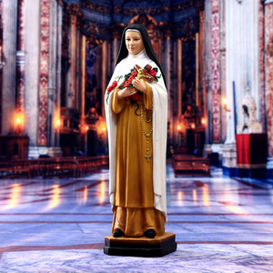 Statua <span class=keywords><strong>Religiosa</strong></span> in Resina di Santa Teresa con Bouquet di Fiori, Decorazione da Tavolo per <span class=keywords><strong>la</strong></span> Casa - Product Image 1