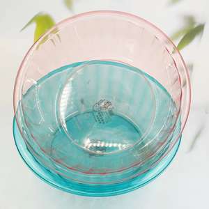 Venta al por mayor de fábrica: Cuencos de plástico engrosados y resistentes a caídas para lavandería doméstica y lavado de verduras, transparentes y templados. - Product Image 2