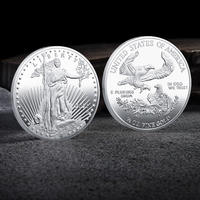 Koin Patung Liberty Antik 30mm Berukir, Berlapis Emas, Seni Rakyat, Kenang-kenangan Olahraga, Token Suvenir Khusus