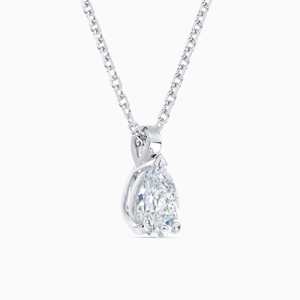 Collar con Colgante de Oro de 14K/18K/22K con Corte de Pera y Piedras Laterales de Diamante, Personalizable, Cultivado en Laboratorio, Claridad VVS-SI, Color G, Lujoso, Unisex - Product Image 1