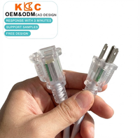 Cable de Extensión de 3 Puntas de Alta Resistencia, Enchufe Blanco/Transparente, Cable de Alimentación con Conexión a Tierra, para Equipos Comerciales e Industriales