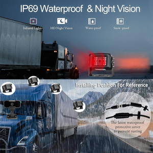Écran tactile 5 canaux IPS de 10,36 pouces, étanche, AHD, BSD, IA, système de surveillance de camion, système d'alarme DMS, enregistreur DVR pour bus - Product Image 4
