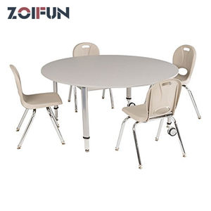 Entfernen Sie Locking Casters Adjusta ble Glides Holz metallrahmen Round Meeting College Adults Kinder Tisch-und Stuhlset - Product Image 4