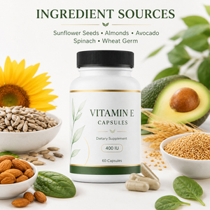 Vitamine E Naturelle en Gros pour Adultes, Ultra Tocotriénols 330mg, Mélange Antioxydant, 60 Capsules, Soutient l'Immunité et la Santé de la Peau, Marque Privée - Product Image 4