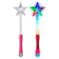 Accessoire de déguisement et de cosplay, baguette magique de princesse féerique, boule disco étoile scintillante, jouet lumineux portatif multicolore à LED clignotantes