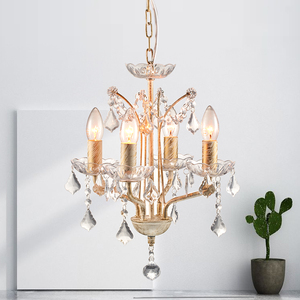 European Lamparas Acrylic Chain Ceiling Lamp Fixture for Bedroom <b>Dining</b> Room Modern White Crystal Chandelier Pendant <b>Light</b> - Product Image 6