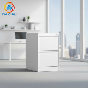 Armoire de classement métallique à 2 tiroirs verrouillable, en acier thermolaqué antirouille, armoire de classement verticale pour la maison, le bureau, l'école, les documents - Product Image 4