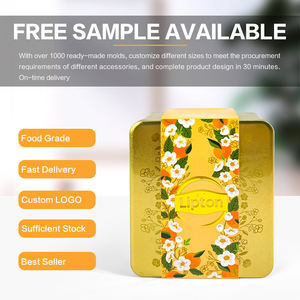 Scatole di Latta Quadrate Dorate Lucide Jinyuanbao per <span class=keywords><strong>Biscotti</strong></span> e Dolci, Contenitori in Metallo per Alimenti con Coperchio, Confezione Regalo - Product Image 4