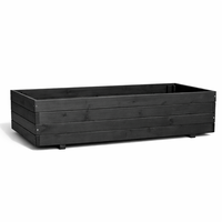 Jardinière élégante et classique en bois pour l'extérieur, avec trou de drainage, revêtement antirouille, base robuste pour plantes d'intérieur