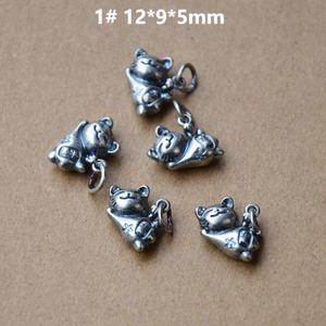 Breloques en argent tibétain, chat porte-bonheur, cône de pin, forme animale, pendentif DIY, bijoux, cadeau, accessoire unisexe, origine Jinhua Z064 - Product Image 2