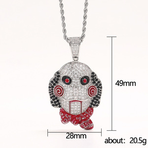 Collana con Ciondolo a Forma di Bambola Horror Hip Hop con Motosega per Uomo, Gioiello Punk di Tendenza - Product Image 3