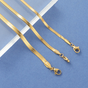 Lateefah OEM Stainless Steel <strong>Torques</strong> Gold Chain Flat Snake Bone <strong>Bracelet</strong> - Product Image 1
