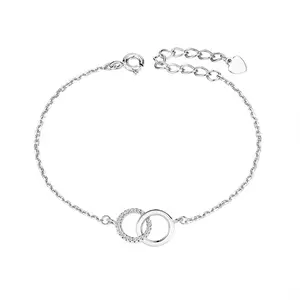 Custom Wholesale 925 Silver Heart Charm Jewelry Bracelet For Women