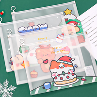 Porte-documents A4 pour filles, pour documents, kawaii, fournitures scolaires mignonnes, sac de rangement en PP avec fermeture éclair