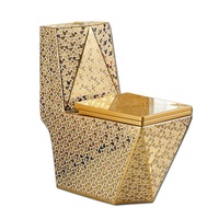WC monobloc en céramique de qualité supérieure, couleur dorée, pour femme