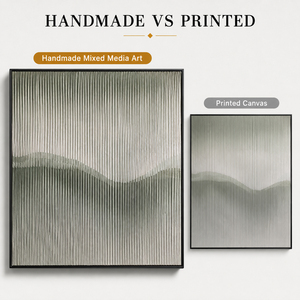 Arte de Pared con Textura Lineal de Bosque Neblumado, Pinturas Decorativas y Arte de Pared para Interiores de Casa, Arte Minimalista para el Hogar y Hoteles - Product Image 1