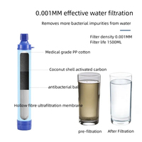 Système de filtration d'eau portable pour l'extérieur, paille filtrante personnelle d'urgence pour le camping et la randonnée