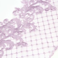 Vente en gros de dentelle personnalisée de la marque YUGU, 100% polyester, qualité nuptiale, largeur 30 cm, paillettes et perles pour accessoires de robes de mariée