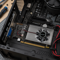 PCWINAMX Kartu Grafis Geforce GT210 Baru 1GB DDR3 64Bit Profil Rendah HD DVI Port VGA GPU Adaptor Tampilan Video Desktop