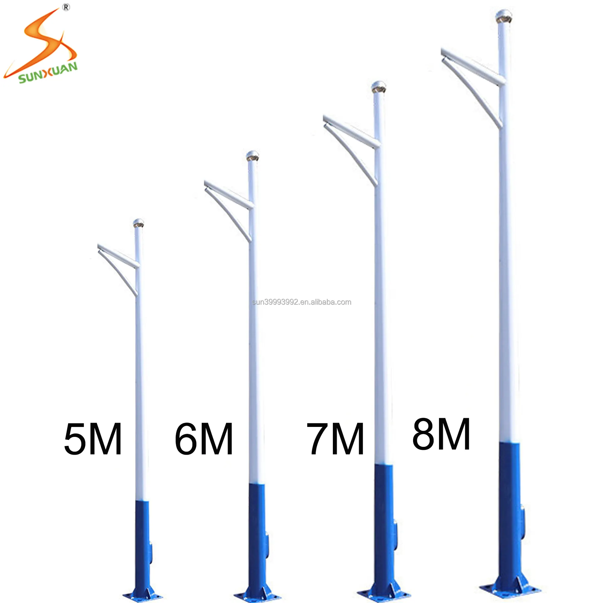 5M 6M 8M 12M high mast galvanized steel electronic lamp poles customized street light steel pole