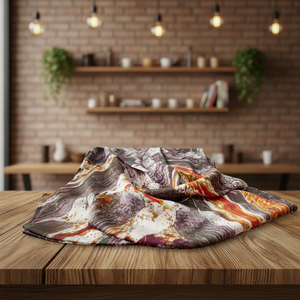 European American Style Personalized Geometric <b>Silk</b> Long Coffee-colored Autumn Winter Decorative <b>Shawl</b> - Product Image 3