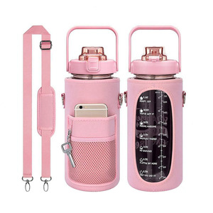 Bán Buôn Công Suất Lớn 2L/1L Thời Gian Đánh Dấu Tập Thể Dục Thể Thao Dưới Nước Chai Rơm Cầm Tay Cup Vành Đai Di Động Chai Nước - Product Image 1