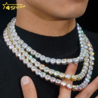 Vente flash Collier et bracelet tennis en diamant D VVS 8MM 10MM en argent sterling 925 Hip Hop Chaîne tennis en moissanite
