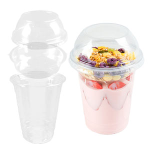 Vasos de Plástico Transparente Personalizados para Helados, Parfaits, Snacks, Frutas, Yogur, Ensaladas, con Inserto y Tapas Planas - Product Image 4