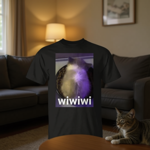 Camiseta con diseño de gato Wiwiwi, color negro, unisex, talla para adultos de S a XXL, camiseta con gráfico divertido para amantes de los gatos - Product Image 3