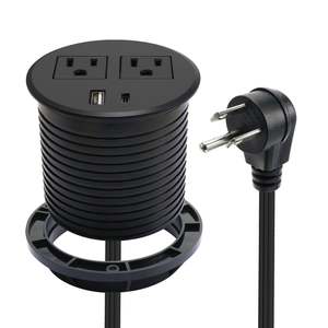 Được xây dựng trong bảng hội nghị truy cập chúng tôi Vòng Grommet Ổ cắm điện ổ cắm với 2AC ổ cắm USBA + USB-C/vòng Máy tính để bàn sạc điện - Product Image 1