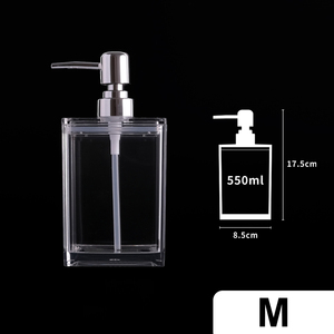 Ensemble <span class=keywords><strong>de</strong></span> distributeurs <span class=keywords><strong>de</strong></span> savon carrés transparents en acrylique grande capacité, flacons <span class=keywords><strong>de</strong></span> lotion incassables en PMMA 3 tailles avec pompe, éclat cristallin pour un <span class=keywords><strong>bain</strong></span> facile - Product Image 5