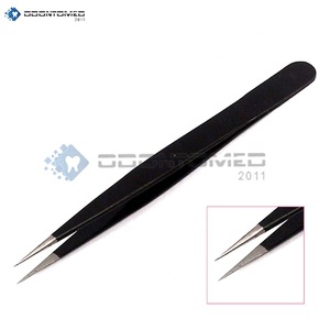 Pinzas Reutilizables de Acero Inoxidable para Extensión de Pestañas Midnight Sky Black Odontomed 2011 con Logotipo Personalizado para Uso en Salón - Product Image 2