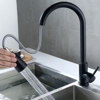 Robinet de cuisine moderne en laiton brossé avec pulvérisateur extractible, design extensible à 360 degrés, robinet mélangeur 304