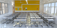 Meubles d'école Montessori de style moderne, bureau et chaise de classe réglables en hauteur